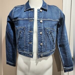 NWT American Eagle Outfitters's Cropped Stretch Denim Jacket Size Large